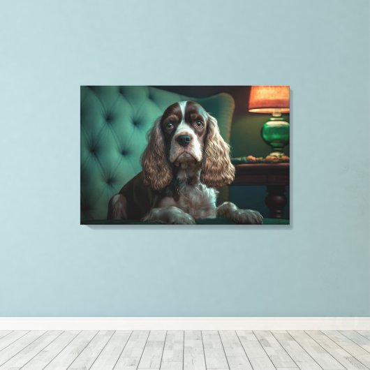Toile Elégant Cocker Spaniel Classic Portrait Design (Insitu (Plancher de Bois))