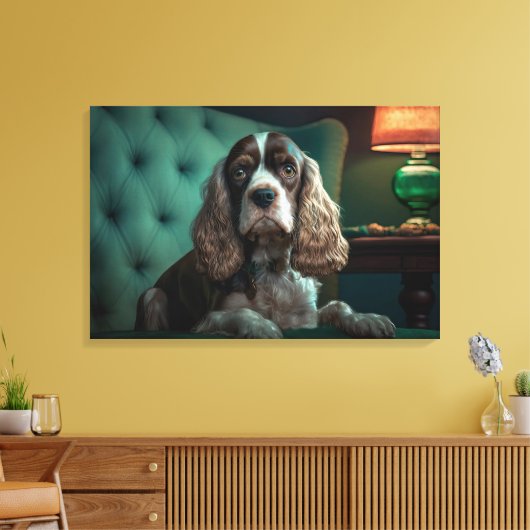 Toile Elégant Cocker Spaniel Classic Portrait Design (Insitu(Salon))