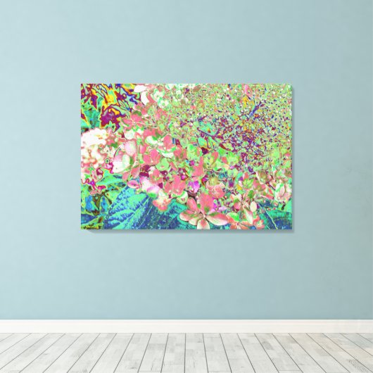 Toile Élégant Corail et Chartreuse Limelight Hydrangea (Insitu (Plancher de Bois))