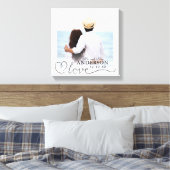 Toile Élégant Cute Photo de mariage Monsieur et Madame B (Insitu(Chambre))