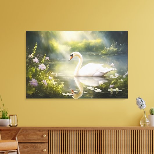 Toile Élégant cygne au soleil du printemps (Insitu(Salon))