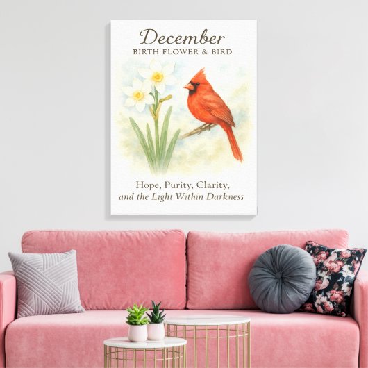 Toile Elegant December Scripture Christian Cardinal  (Insitu(Salon))