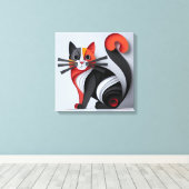 Toile Élégant Décor De Chat (Insitu (Plancher de Bois))