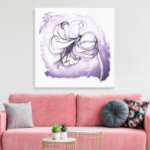 Toile Élégant dessin floral violet et blanc Lily (Insitu(Salon))