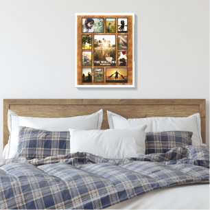 Toile Elégant Faux Bronze Blanc Frame Famille Collage