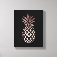 élégant faux rose or tropical ananas