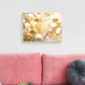 Toile Elégant feuille Ginkgo blanc, beige, or (Insitu(Salon))