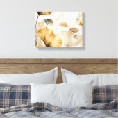 Toile Elégant feuille Ginkgo blanc, beige, or (Insitu(Chambre))