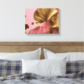 Toile Elégant feuille Ginkgo rose & or (Insitu(Chambre))