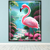 Toile Élégant Flamant rose tropical-70852 (Insitu (Plancher de Bois))