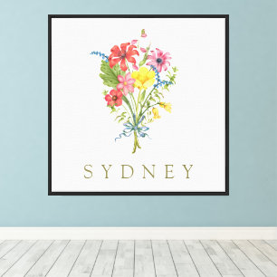 Toile Élégant Fleur sauvage floral Boho