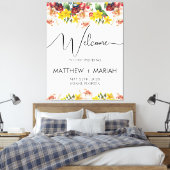 Toile Elégant Floral Nature Calligraphie Mariage Bienven (Insitu(Chambre))
