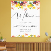 Toile Elégant Floral Nature Calligraphie Mariage Bienven (Insitu(Salon))