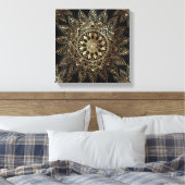 Toile Elégant Gold Mandala Black Design (Insitu(Chambre))