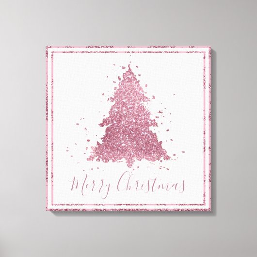 Toile Élégant Joyeux Noël | Dusty Mauve Pink Tree (Recto)