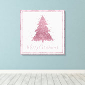 Toile Élégant Joyeux Noël | Dusty Mauve Pink Tree (Insitu (Plancher de Bois))
