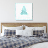Toile Élégant Joyeux Noël | Luxe Aqua Mint Splatter (Insitu(Chambre))