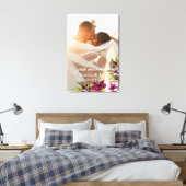 Toile Élégant Juste Marié Magenta Blanc Floral Mariage (Insitu(Chambre))