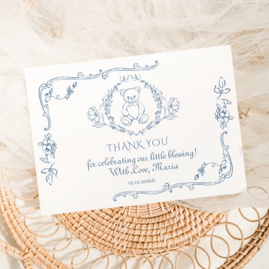 Toile Elegant lijst Teddybeer Bedankt