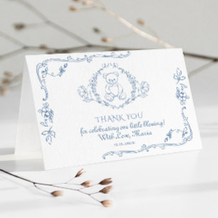 Toile Elegant lijst Teddybeer Bedankt Kaart