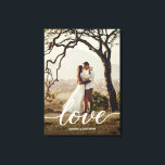 Toile Elegant Love Script Mariage photo nouvellement mar<br><div class="desc">Immortalisez l'enchantement de la béatitude des jeunes mariés avec le Mariage Elegant Love Script Newlyved Photo Canvas Print - une représentation exquise de l'amour partagé ce jour magique. Cette toile étirée n'est pas seulement un étalage ; c'est la toile de votre histoire d'amour, un emblème sophistiqué des voeux pris et...</div>