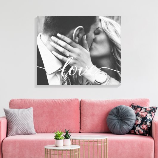 Toile Elegant Love Script Typographie Mariage Photo (Insitu(Salon))