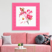 Toile Elégant Magnolias Rose (Insitu(Salon))