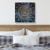 Toile Elégant Mandala Gold Blue Galaxy (Insitu(Chambre))