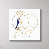 Toile Élégant mariage amour Or Diamond Anneaux Photo (Recto)