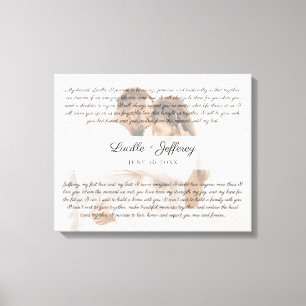 Toile Élégant mariage Vow Art Anniversaire photo