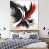 Toile Élégant moderne Abstrait-noir blanc et rouge- (Insitu(Chambre))