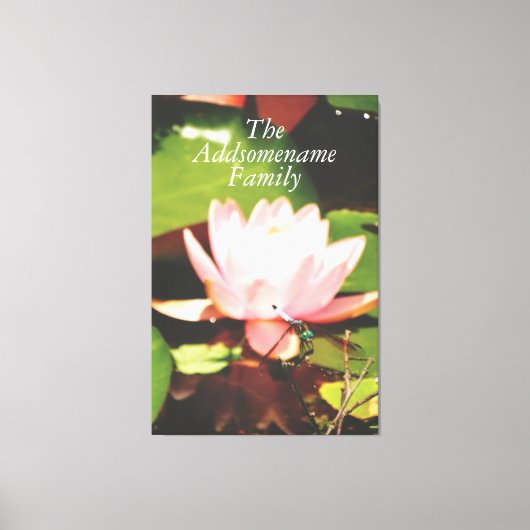 Toile Élégant moderne Black Photo Famille Script Floral (Recto)