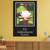 Toile Élégant moderne Black Photo Famille Script Floral (Insitu(Salon))