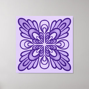 Toile Élégant motif géométrique violet floral