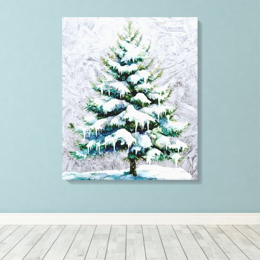 Toile Élégant Nature Snowy Spruce Wall pendants (Insitu (Plancher de Bois))