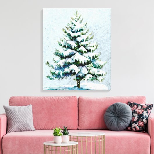 Toile Élégant Nature Snowy Spruce Wall pendants (Insitu(Salon))