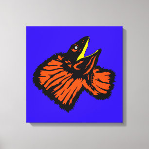 Toile Élégant Neon Orange Lizard à col frit