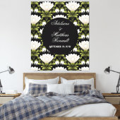 Toile Elégant noir & blanc Mariage floral : Calligraphie (Insitu(Chambre))