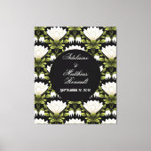 Toile Elégant noir & blanc Mariage floral : Calligraphie (Recto)