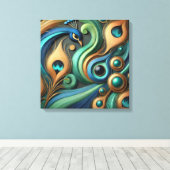 Toile Elegant Peacock and Feathers Canvas Art (Insitu (Plancher de Bois))