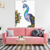 Toile Elégant Peacock Aquarelle rose (Insitu(Salon))