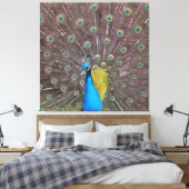 Toile Elégant Peacock En Bleu Avec Queue Fannée (Insitu(Chambre))