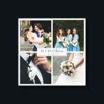 Toile Elégant personnalisation de mariage jour photo Col<br><div class="desc">Personnalisez avec vos quatre photos mariages préférées,  nom et date spéciale pour créer un collage photo unique,  mémoire et cadeau. Un joli gardien au trésor ! Conçu par Thisisnotme©</div>