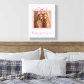 Toile Elegant Pink Bow Merry Christmas Custom Canvas (Insitu(Chambre))