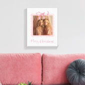 Toile Elegant Pink Bow Merry Christmas Custom Canvas (Insitu(Salon))