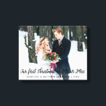 Toile Élégant premier Noël en tant que M. et Mme.<br><div class="desc">Élégant Notre premier Noël en tant que Monsieur et Madame Mariage Photo Canvas Imprimer</div>