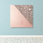 Toile Elegant Rose Gold Monogram (Insitu (Plancher de Bois))