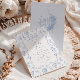 Toile Elegant Safari Hoe luchtballon Baby shower Kaart