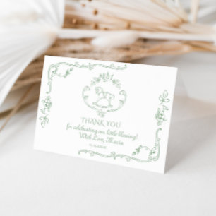 Toile Elegant Sage groen schommelpaard Bedankt Kaart