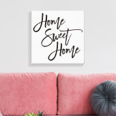 Toile Élégant Script Home Sweet Home Typographie noire (Insitu(Salon))